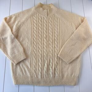 Karen Scott Women's Acrylic Cable Knit Sweater Ivory Size XL